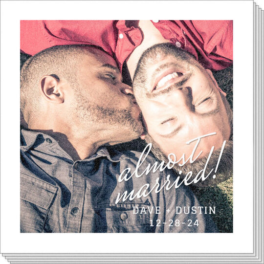Almost Married Script Photo Napkins